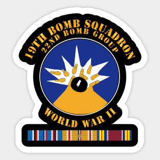 19th Bomb Squadron, 22nd Bomb Group -  WWII w PAC SVC Sticker